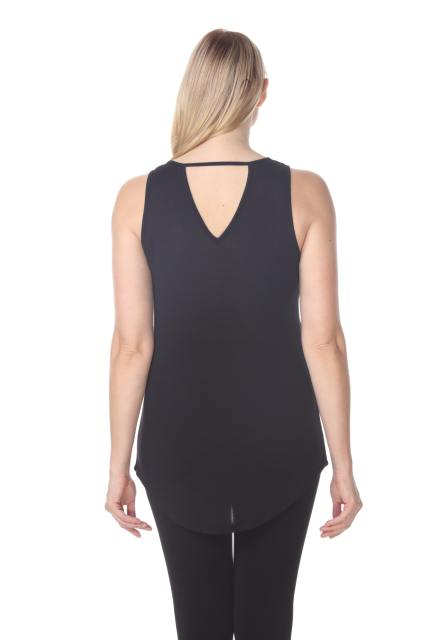 7312 Ladies Modal Blend Casual Open V Back Tank Top