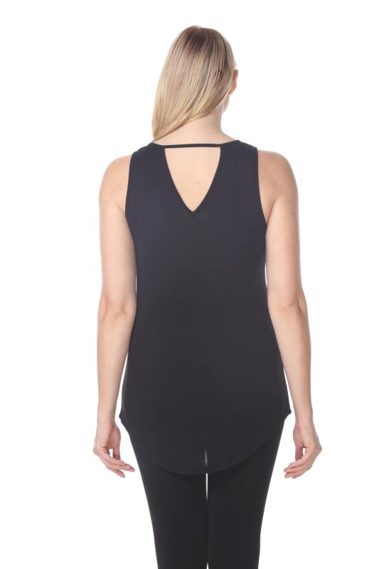 7312 Ladies Modal Blend Casual Open V Back Tank Top