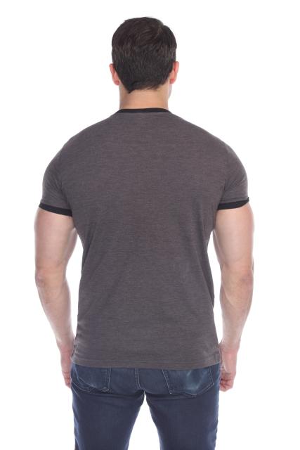 3602 Men's Short Sleeve CVC Blended Crew Neck Ringer Tee
