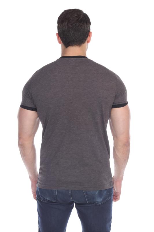 3602 Men's Short Sleeve CVC Blended Crew Neck Ringer Tee