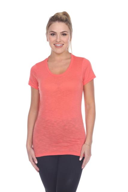 3400 Junior's Poly Rayon Slub Scoop Neck Tee