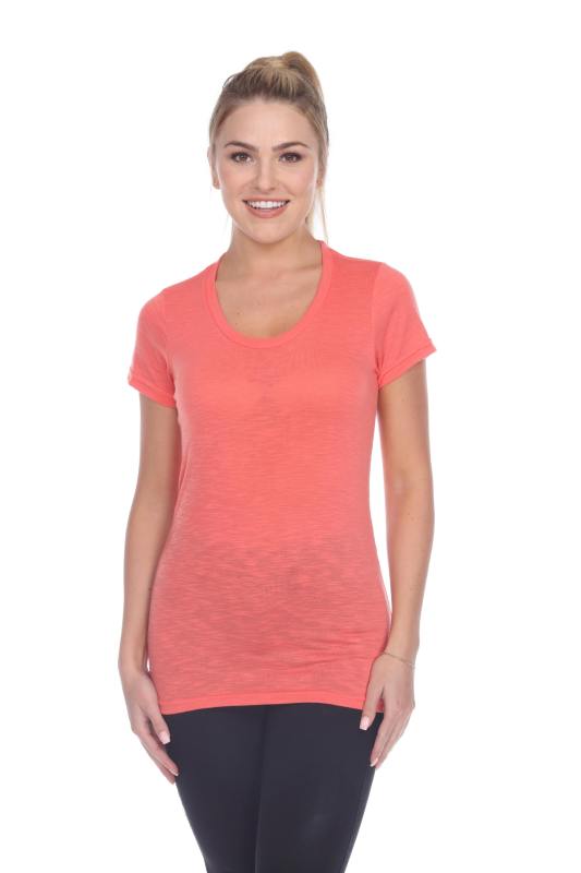 3400 Junior's Poly Rayon Slub Scoop Neck Tee