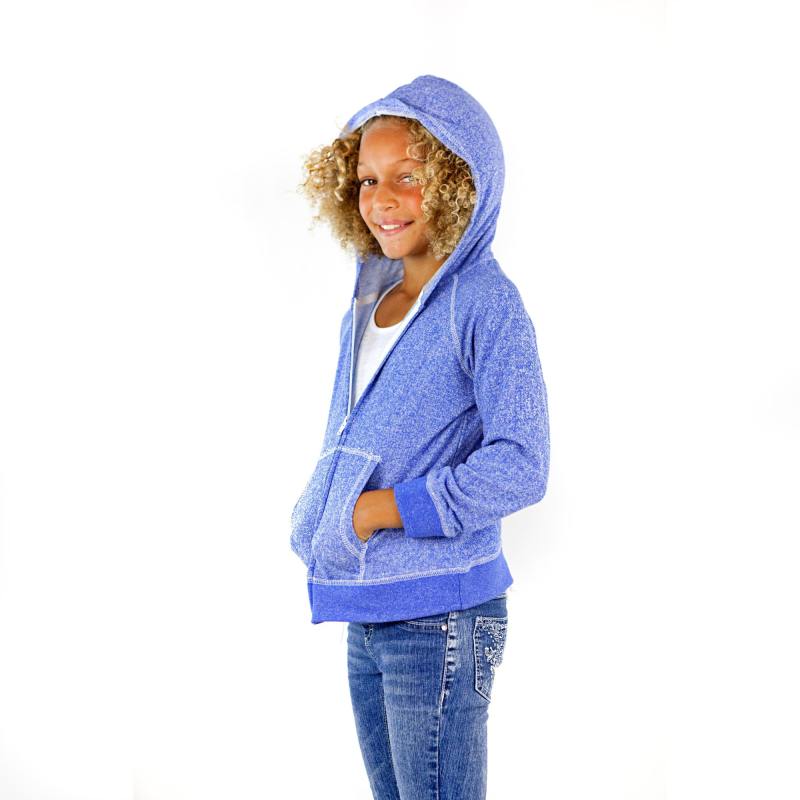 8902G Girls French Terry Llong Sleeve Zip Hoodie