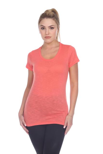 3400 Junior's Poly Rayon Slub Scoop Neck Tee