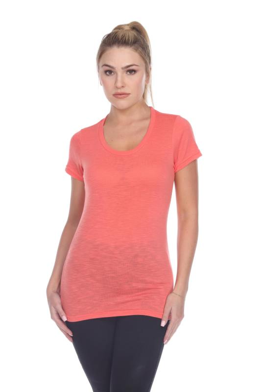 3400 Junior's Poly Rayon Slub Scoop Neck Tee
