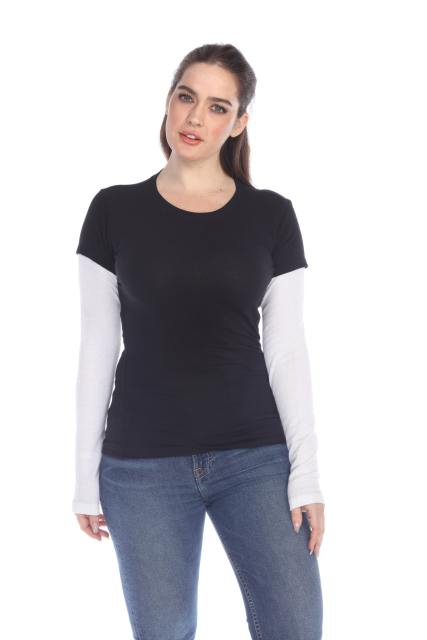 4160 Junior's Long Sleeve Jersey/Thermal 2-fer