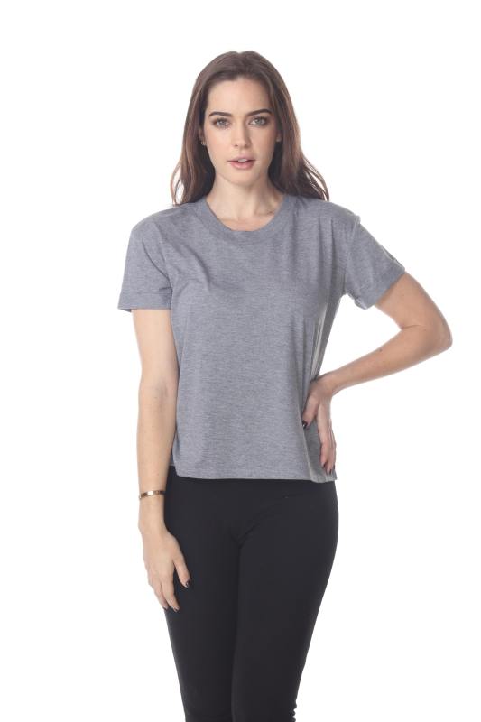 3216 Junior's Rolled Cuff Short Sleeve Boxy Tee