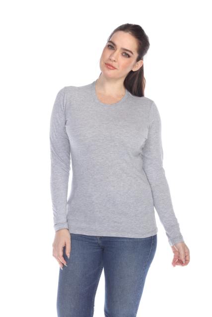 1100 Junior's Long Sleeve Crew Neck Tee