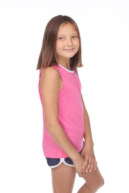 9210 Girls Twist Strap Open Back Tank