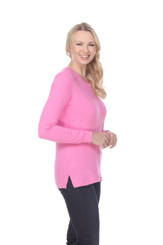 7110 Ladies Long Sleeve Crew Neck Tee with Side Vents