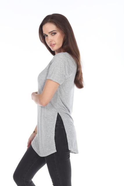 3308 Junior's Viscose Short Sleeve Vented Tee