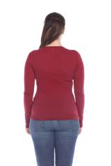 1103 Junior's Long Sleeve Tear Drop V-Neck Tee
