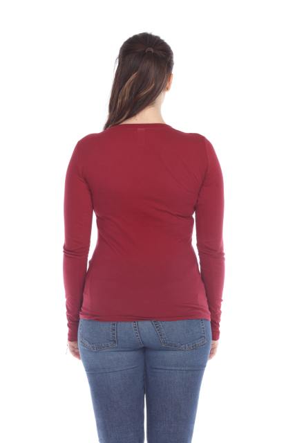 1103 Junior's Long Sleeve Tear Drop V-Neck Tee