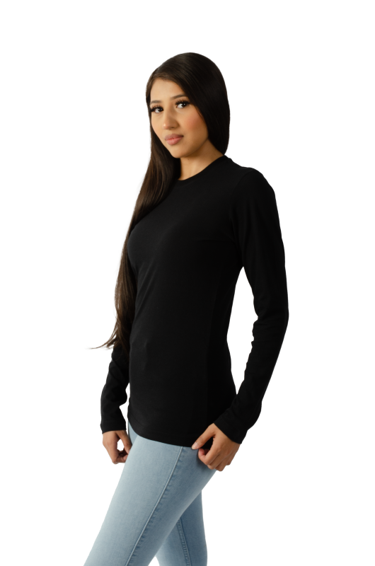 1100 Junior's Long Sleeve Crew Neck Tee
