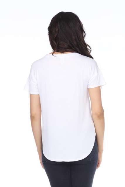 7250  Ladies Fancy Curved Side Short Sleeve Tee