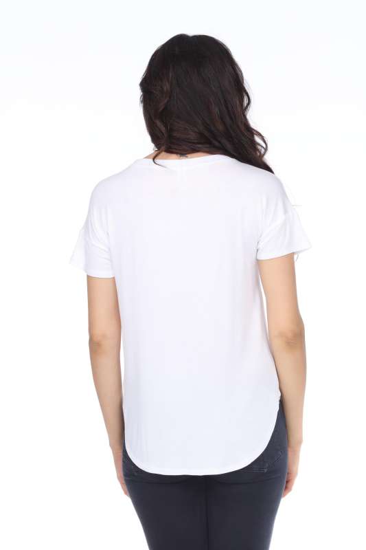 7250  Ladies Fancy Curved Side Short Sleeve Tee
