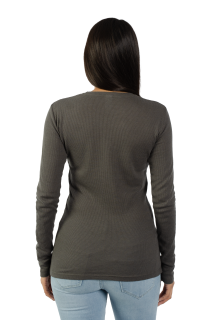 6100 Junior's Long Sleeve Thermal Crew Neck Tee