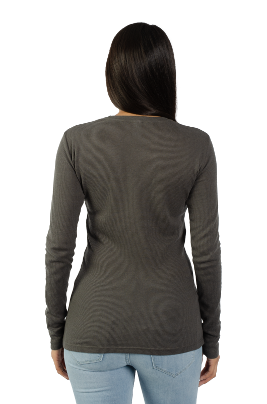 6100 Junior's Long Sleeve Thermal Crew Neck Tee