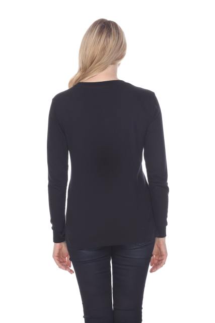 7110 Ladies Long Sleeve Crew Neck Tee with Side Vents