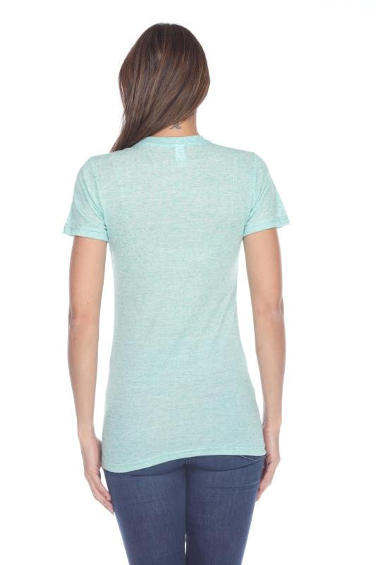 3800 Junior's Short Sleeve Poly Linen Crew Neck Tee