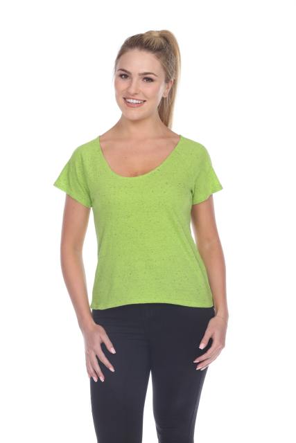 1202 Junior's Cotton Nub Short Sleeve Crop Box Tee