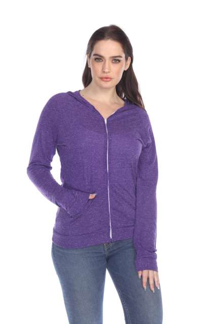 6153 Juniors Poly Linen Zip Hoodie
