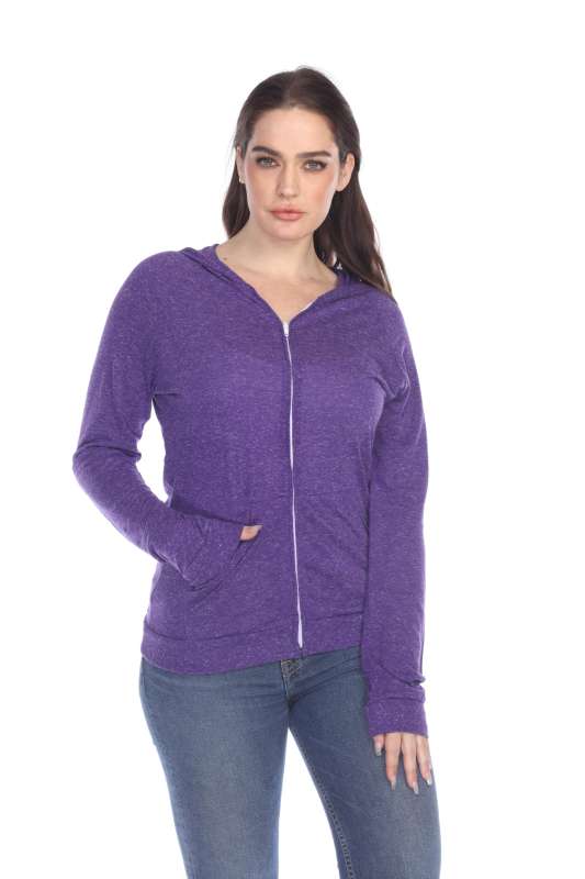 6153 Juniors Poly Linen Zip Hoodie