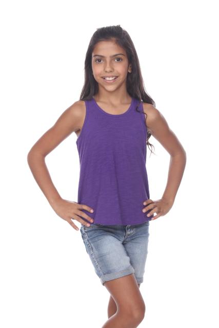 9007 Girls Curve Hem Flowy Tank