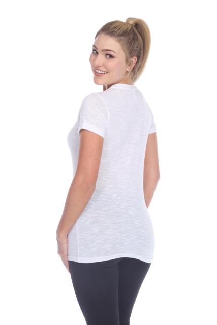 3400 Junior's Poly Rayon Slub Crewneck Tee