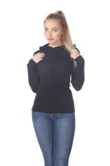 6101 Junior's Long Sleeve Waffle Thermal Hoodie