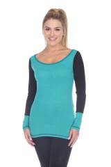 3101 Junior's Cotton Poly Blend Body with Black Thermal Long Sleeve Tee