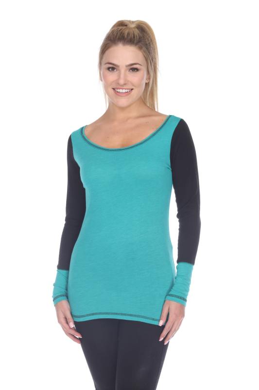 3101 Junior's Cotton Poly Blend Body with Black Thermal Long Sleeve Tee