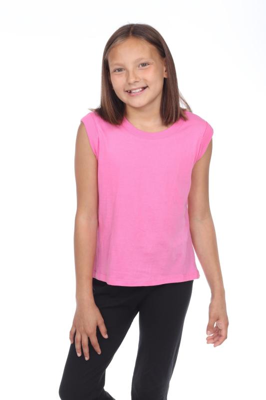 9005 Girls Cuffed Hi-Lo Tank