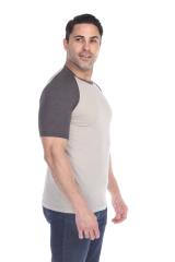 3601 Men's Short Sleeve CVC Blended Crew Neck Raglan