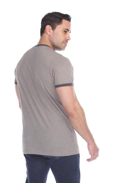 3602 Men's Short Sleeve CVC Blended Crew Neck Ringer Tee