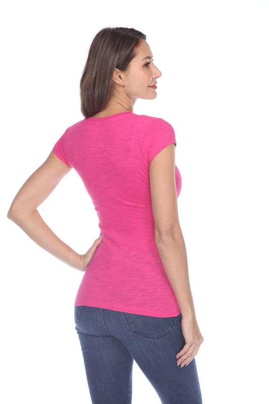 6050 Juniors Cap Sleeve Cotton Slub Tee
