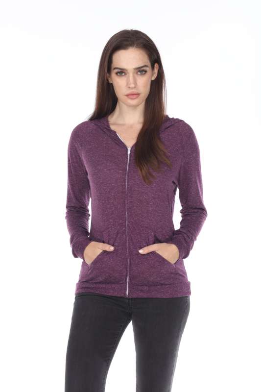 6153 Juniors Poly Linen Zip Hoodie
