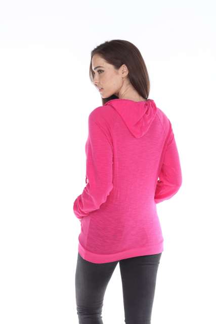 6152 Junior's Long Sleeve Cotton Slub Zip-Up Hoodie
