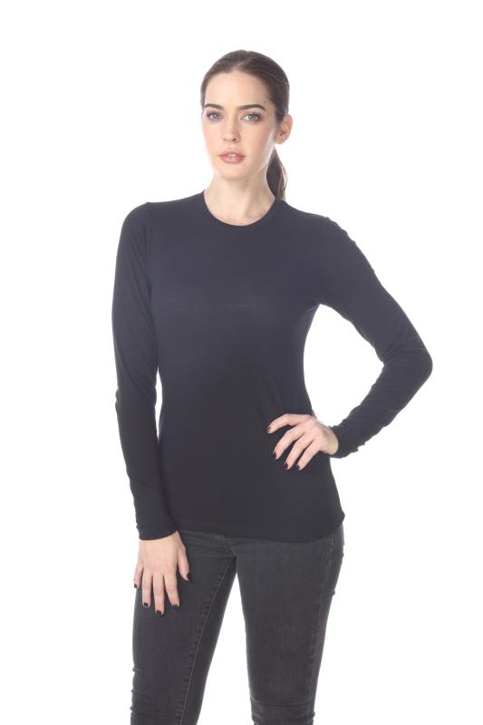3100 Junior's Long Sleeve CVC Blended Crew Neck Tee