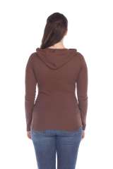 6101 Junior's Long Sleeve Waffle Thermal Hoodie