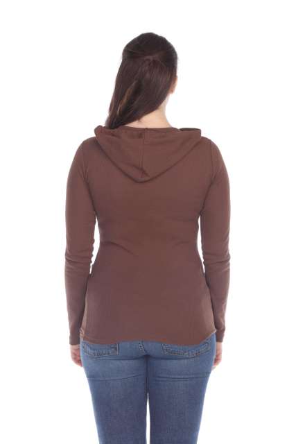 6101 Junior's Long Sleeve Waffle Thermal Hoodie