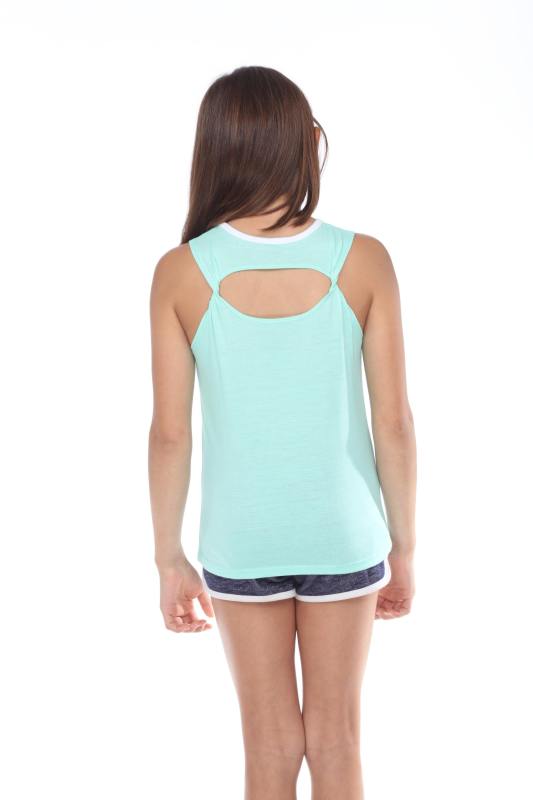 9210 Girls Twist Strap Open Back Tank