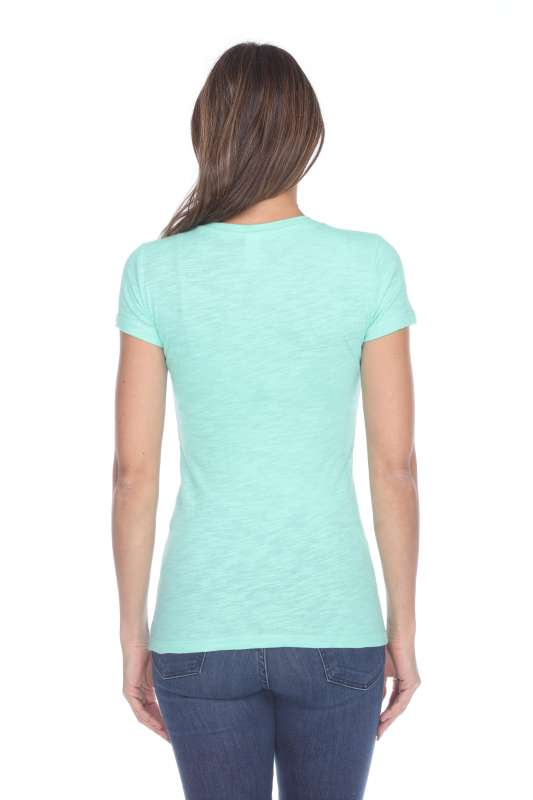 6053 Juniors Cap Sleeve Cotton Slub Tee