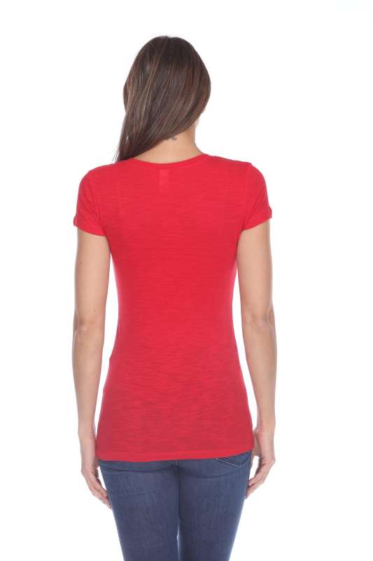 6053 Juniors Cap Sleeve Cotton Slub Tee