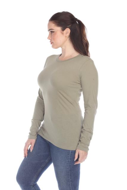 1100 Junior's Long Sleeve Crew Neck Tee