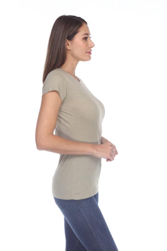 3000 Junior's Cap Sleeve CVC Blended Crew Neck Tee