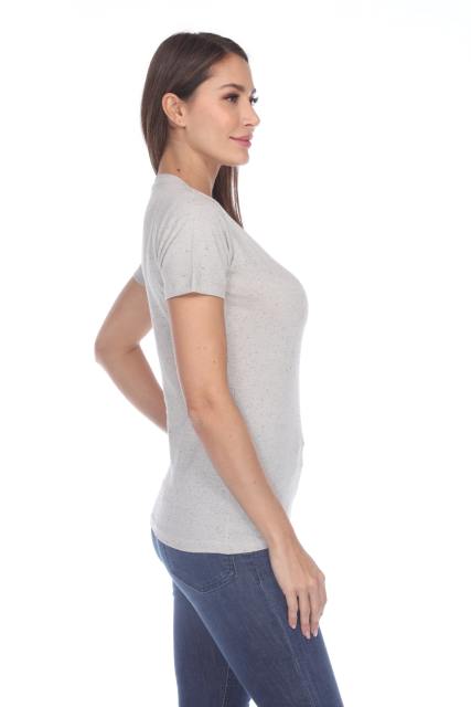 1203 Junior's Cotton Nub Short Sleeve Regular V-Neck Tee
