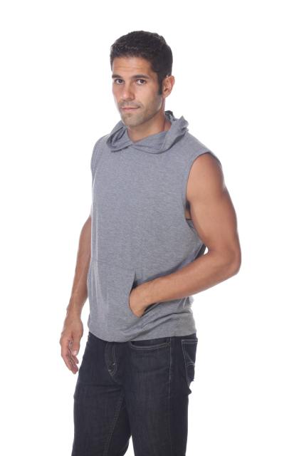 3758 Men's Tri Blend Sleeveless Hoodie