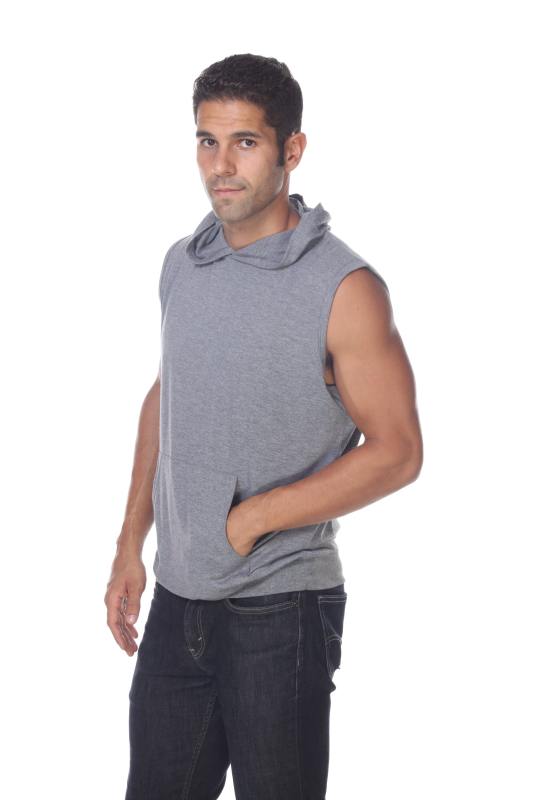 3758 Men's Tri Blend Sleeveless Hoodie