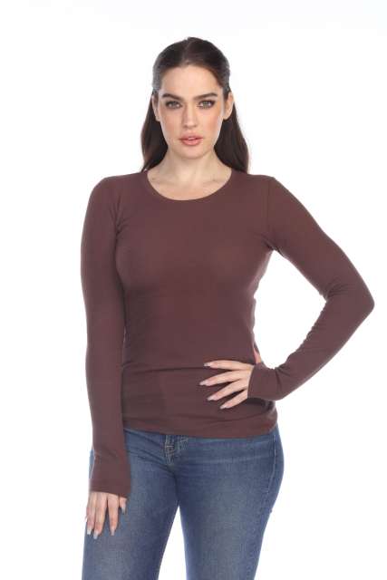6100 Junior's Long Sleeve Thermal Crew Neck Tee